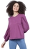DRIP Women's Solid Casual Balloon Sleeve Top