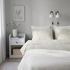 SORGMANTEL Duvet cover and 2 pillowcases, white/green, 240x220/50x80 cm - IKEA