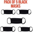 aZeeZ 5 Black Face Mask - 3 Layers + 5 Sms Filter
