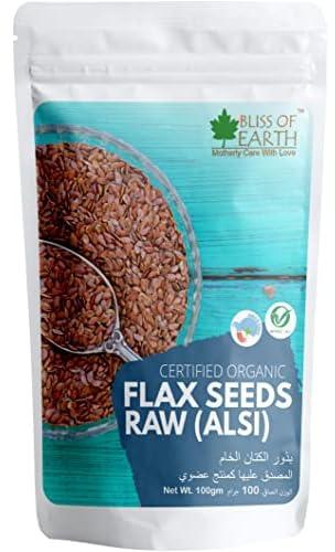 Bliss Of Earth 100GM Organic Flax Seeds Raw Superfood for Weight Loss & OMEGA