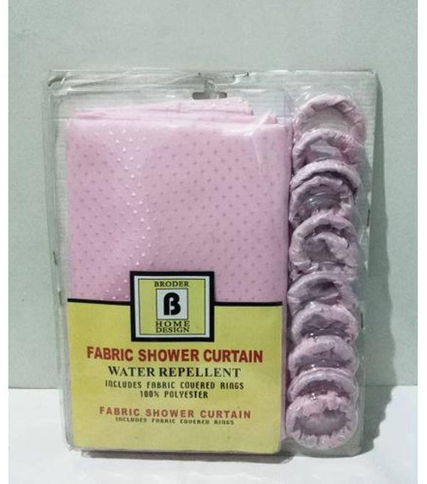Broder Home Design High Quality Fabric Shower Curtain And Hooks - Pink