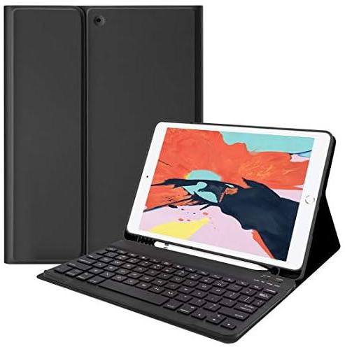 Lively Life Bluetooth Keyboard for iPad 10.2 8th 2020/7th Generation 2019, iPad Air 3 2019, iPad Pro 10.5 2017, Protective Case with Detachable Wireless Keyboard, Built-in Pen Holder - Black