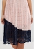 Lace Midi Dress With Pleated Skirt - Pink