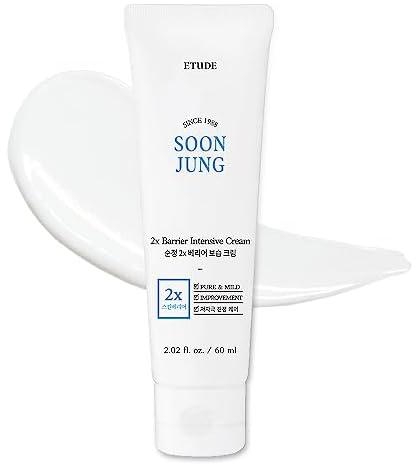 Etude House SoonJung 2x Barrier Intensive Cream 60ml (21AD) | Hypoallergenic Shea Butter Hydrating Facial Cream for Sensitive Skin, Water-oil Balance & Panthenol for Damaged Skin | K-beauty