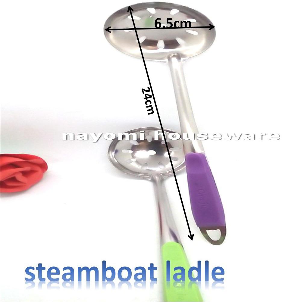 Stainless Steel Small Skimmer Spoon/Strainer Ladle with 6.5cm Best (Green - Purple)