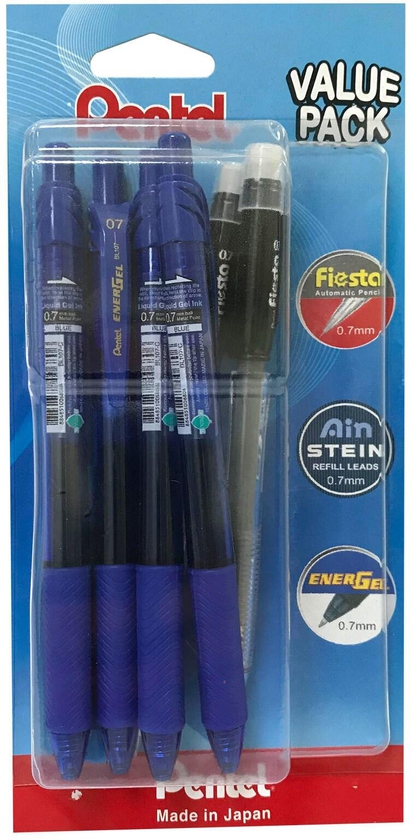 Pentel Ballpoint Pen 0.7mm Multicolour Value Pack of 6