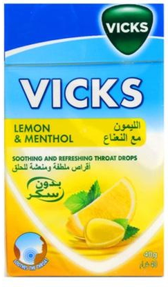 Vicks Throat Drops Lemon & Menthol - 40 g