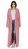 Smoky Egypt Solid Open Front Abaya With Belt - Pink