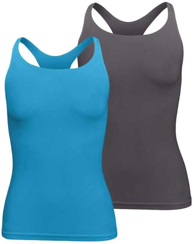 Silvy Set Of 2 Tank Tops For Women - Turquoise / Gray, Medium