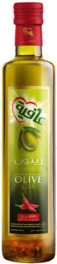 Afia extra virgin olive oil with chili 250 ml 