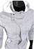 Light Gray Hooded Cardigan Casual Men's Sweater Brushed Coat