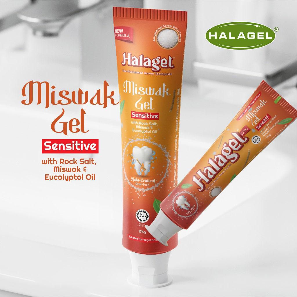 Halagel Miswak Gel 175g (Sensitive) - Non-Fluoridated Toothpaste
