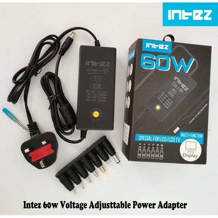 Intez Universal Power Adapter 30w-60w Voltage Adjustable Multi Ac To Dc Power