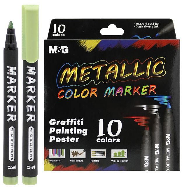 MG Chenguang Metallic Color Marker - set of 10 pcs - No:APMU3001