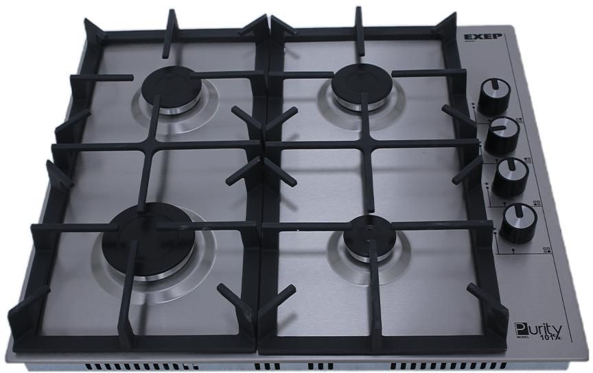 Purity Stainless steel Gas Built-In Hob, 4 Burners, 60 cm, Silver - HPT602S