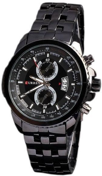 Curren Men's Black Dial Stainless Steel Band Watch 8082