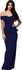 Blue Peplum Maxi Dress With Drop Shoulder