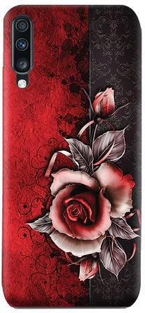 Printed TPU Silicone Protective Case For Samsung Galaxy A70 Vintage Rose Pattern