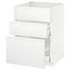 METOD / MAXIMERA Base cab f sink+3 fronts/2 drawers, white/Voxtorp matt white, 60x60 cm - IKEA