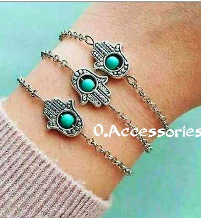O Accessories Bracelet Silver Chains _hands_ Natural_turquoise Blue