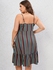 Plus Size Flounce Buttons Backless Striped A Line Cami Sundress - L | Us 12