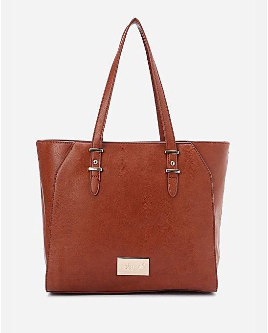 Dejavu Elegant Leather Handbag - Camel