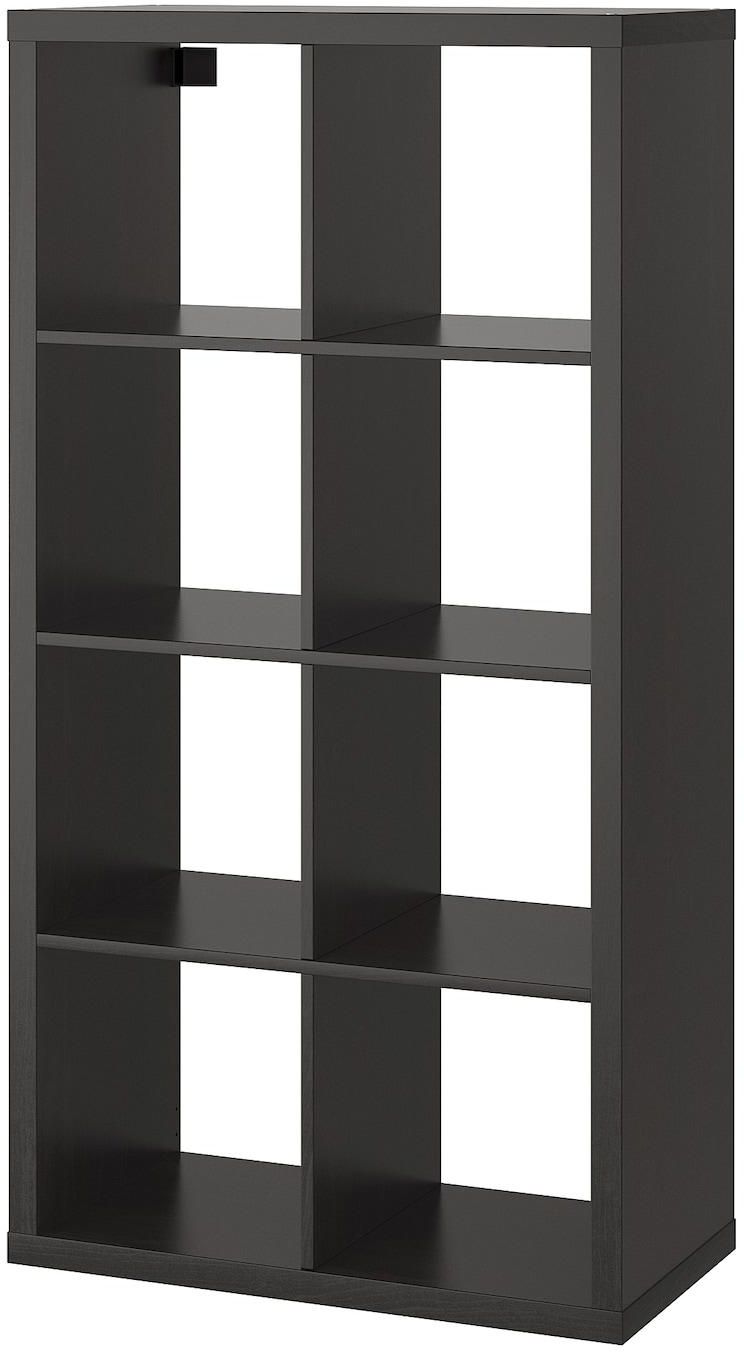 KALLAX Shelving unit - black-brown 77x147 cm