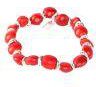 Red Stretch Bracelet For Women Made With Natural Huayruro Seed 8mm Beads By Evelyn Brooks