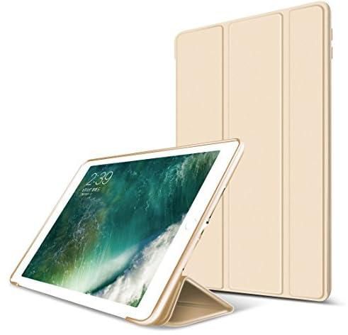 iPad Air 2 Case Smart Cover With Magnetic Auto Sleep/Wake Function PU Leather Shockproof Silicon Soft TPU Folio Case For Apple iPad Air 2 in Gold