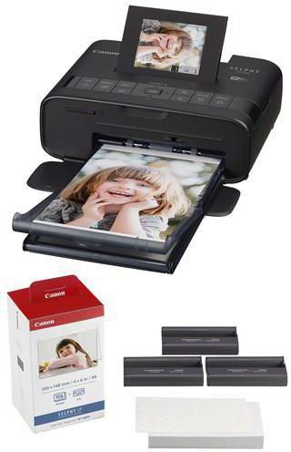 Canon Selphy CP1200 Compact Photo Printer(BLACK)  + Canon KP-108IN Ink and Photo Paper