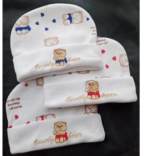 Fashion 3PCs Cutest Cotton Printed Newborn Baby Caps. Very comfortable . Pure Cotton fabric Made of the cutest baby friendly prints Soft and warm  Top quality is guaranteed Will gi