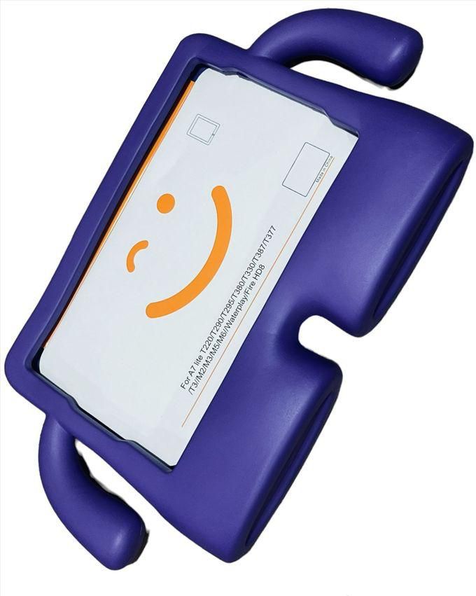 Cartoon Shockproof Kids Friendly Case Stand For Samsung Tab A7 Lite T220 - (Purple)