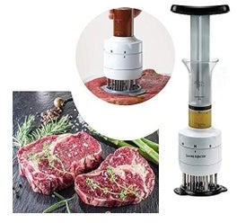 Sauce Enhancer Injector, Sauces Injector Meat Marinade Injector Tenderizer 30 Stainless Steel Meat Tenderizer Needle, 3-oz Large Capacity Meat Flavor Injector