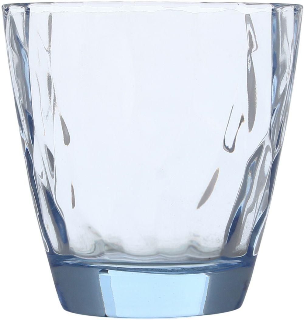 Set Of 6 Glass Tea Cups - Clear Blue