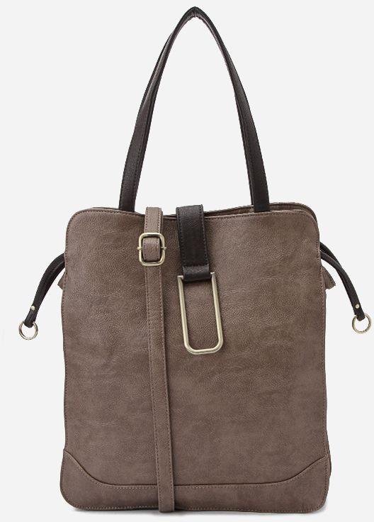 Spring Solid Leather Bag - Light Brown