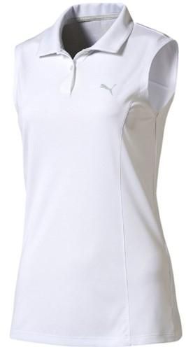 Puma Women's Pounce Sleeveless Golf Polo - Bright White