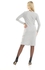 Esla Elegant Long Sleeved Patterned Fitted Midi Dress - Light Grey & Grey