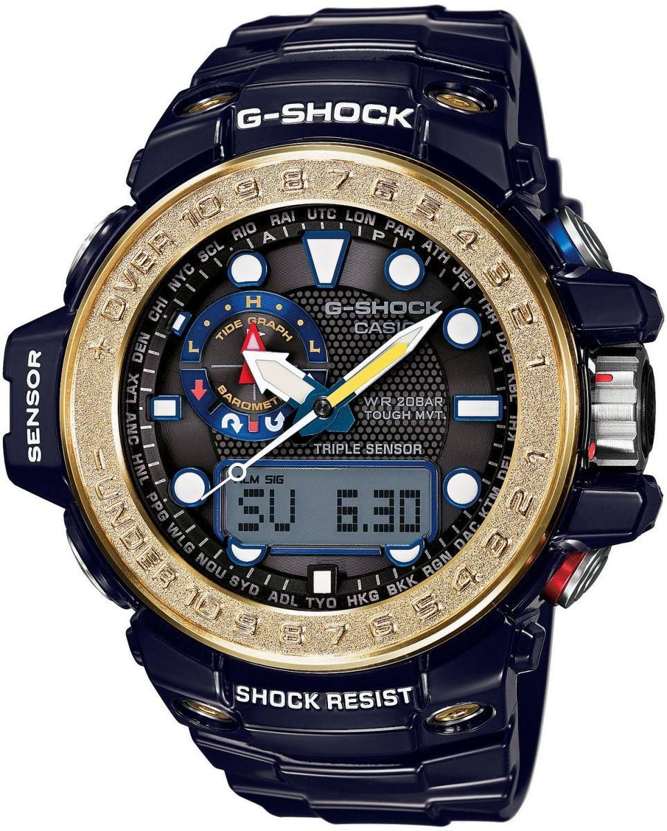 Casio G-Shock Gulfmaster for Men - Analog-Digital Resin Band Watch - GWN-1000F-2ADR