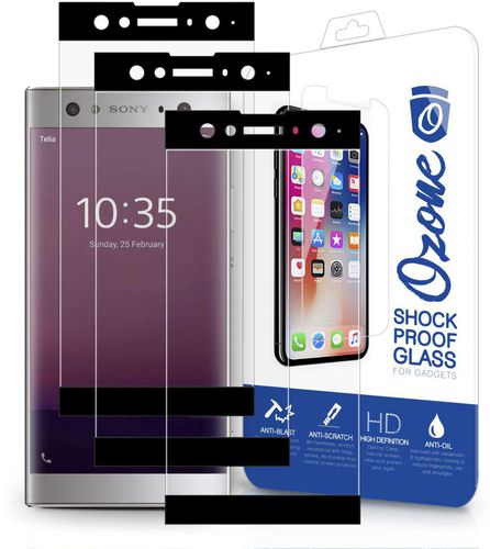 Ozone Xperia XA2 Ultra Tempered Glass Shock Proof Screen Protector ‫(Pack Of 3) - Black
