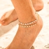 Fashband Boho Sequins Anklets Gold Ankle Bracelet Summer Beach Ankle Chain Adjustable Foot Jewelry for Women and Girls