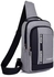 Chest Bag USB Messenger Crossbody Bags For Unisex Waterproof - Grey