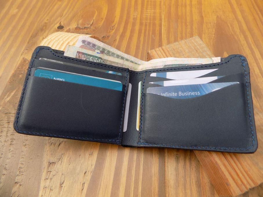 Dr.key Genuine Leather For Men - Bifold Wallets -1045-plain Blue