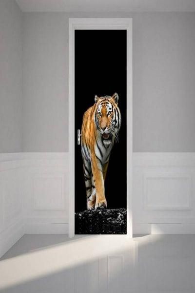 Ferocious Tiger Wall Stickers DIY Mural Bedroom Home Decor Poster PVC Waterproof Door Sticker Imitation 3D Decal-xsq Multi Color