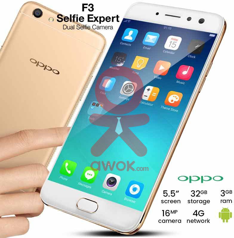 Oppo F3 Selfie Expert, 32GB, 4G LTE, Dual Sim, Gold
