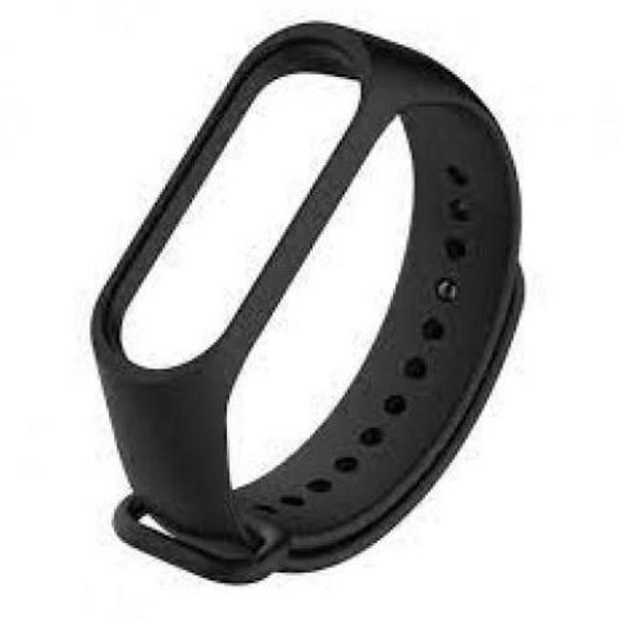 For Xiaomi Mi Band 3/4 Solid Color Silicone Replacement Strap Watchband(Black)