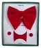 Adjustable Bow Tie With Cufflinks & Pocket Square For Men- Red