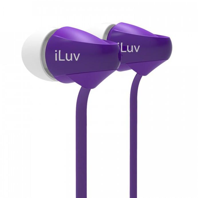 iLuv PEPPERMINTPU Peppermint™ Tangle-resistant noise-isolating stereo earphones