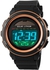 SKMEI 1096 Male Solar Digital Watch Sports LED Electronic with Back Light Stop Watch Outdoor Wristwatch 50m Waterproof -Blue