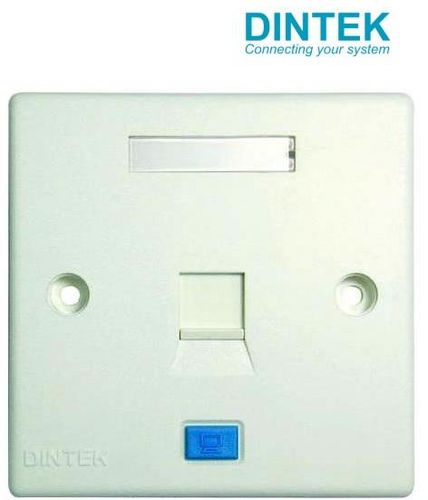 Dintek RJ45 Network Faceplate with Shutter (White) Single Port