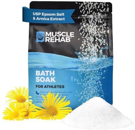Natural Epsom Salts for Soaking for Pain-Muscle Recovery Bath Soak, Arnica and Essential Oils and Turmeric- Magnesium Soak Bath, Muscle Relief & Joint Soother, Foot Baths 29oz Muscle Rehab